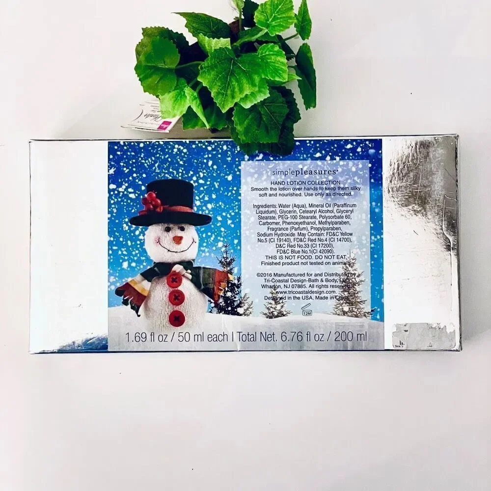 NWT Gift Box Gorgeous 4 Pack simple pleasures Snowman scented hand lotion collec